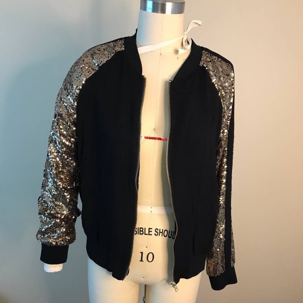 Target Black Sequined bomber